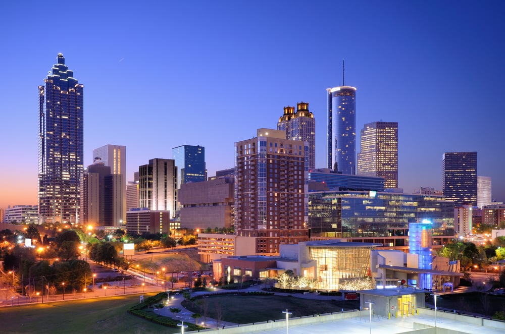 Morning view of downtown Atlanta, Georgia, USA.